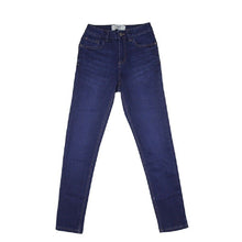 Load image into Gallery viewer, Blue Dark Denim Mild Elasticated Waist Skinny Jeans