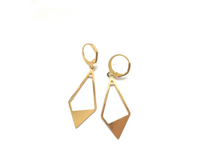 Cut Out Triangle Loop Clip Geometric Dangle Earrings
