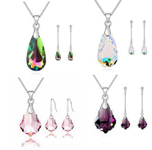 Load image into Gallery viewer, Tear Drop Crystal Necklace Pendant &amp; Earring Sets
