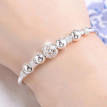Load image into Gallery viewer, Ladies 925 Sterling Silver Good Luck Beads Adjustable Bracelet