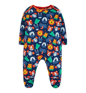 Baby Boys Mini Club Multi Animal Print Sleepsuit