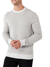 Load image into Gallery viewer, Mens Light Grey Wool Blend Oatmeal Textured Ribbed Crew Neck Warm Jumper