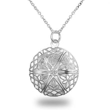 Load image into Gallery viewer, 925 Sterling Silver Round Perfume Dispenser Photo Locket Pendant & Chain