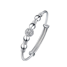 Load image into Gallery viewer, Ladies 925 Sterling Silver Good Luck Beads Adjustable Bracelet
