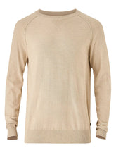 Load image into Gallery viewer, Mens Beige Crew Neck Deco Stitch Cotton Knit Big &Tall Jumper