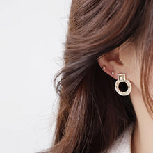 Load image into Gallery viewer, 14K Gold Plated Round Mircro Inlaid AAA Zirconia Stud Earrings