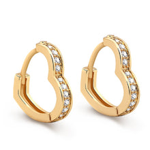 Load image into Gallery viewer, Ladies Heart Shape Cubic Zirconia Hoop Earrings