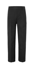 Load image into Gallery viewer, Boys Black Half Elasticated Waist Pull Up School Trouser