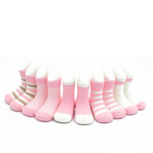 Load image into Gallery viewer, Girls Baby Cute Pink Breathable Printed Cotton 5Pairs Socks