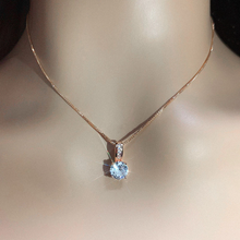 Load image into Gallery viewer, Ladies Rose Gold Minimalist Crystal Zircon Pendant Dainty Link Chain Necklace