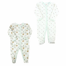Load image into Gallery viewer, Baby Boys Girls Elephant & Square Polka Sleepsuit 2PK Set
