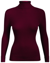 Load image into Gallery viewer, Ladies Ribbed Roll Neck Turtleneck Knitted Pullover Jumper