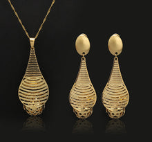 Load image into Gallery viewer, Ladies Elegant Gold Filled Hollow Baseball Cutout Pendant & Earring Set