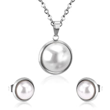 Load image into Gallery viewer, Ladies Silver Gold Chain & Pearl Necklace set
