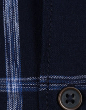Load image into Gallery viewer, Mens Navy Pure Cotton Check Short sleeve Shirt