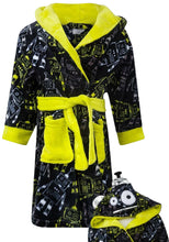 Load image into Gallery viewer, Boys MiniKidz Robot Plush Print Super Soft Fleece Bathrobe