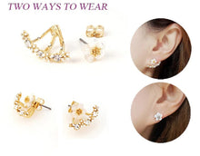 Load image into Gallery viewer, Ladies Double Sided Branch Flower Crystals Stud Earrings