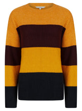 Load image into Gallery viewer, Ladies Striped Color Block Soft Knit Jumper