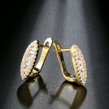Load image into Gallery viewer, Ladies S925 Gold Silver Eye Shape Crystals Earrings