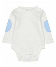 Load image into Gallery viewer, Baby Boys Blue and Cream 2 Piece Romper Dungaree Set