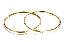 Load image into Gallery viewer, Big Gold Smooth Circle Round Hoop Statement Loop Open Clip Earrings