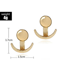 Load image into Gallery viewer, Ladies Geometric Moon Double Sided Round Stud Earrings