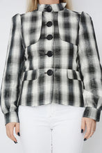 Load image into Gallery viewer, Black & White Check Lightweight Blazer Jacket