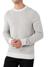 Load image into Gallery viewer, Mens Light Grey Wool Blend Oatmeal Textured Ribbed Crew Neck Warm Jumper