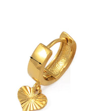 Load image into Gallery viewer, Small Thick Creole Dangling Heart Star Cutout Earrings