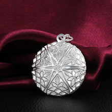 Load image into Gallery viewer, 925 Sterling Silver Round Perfume Dispenser Photo Locket Pendant & Chain