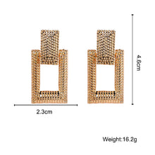 Load image into Gallery viewer, Ladies  Geometric Rectangle Statement Interlock Drop Earrings