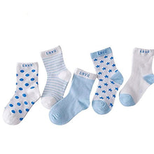 Load image into Gallery viewer, Boys Blue & Cream Toddler Stretchy Breathable Socks