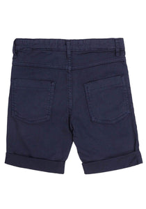 Boys Minoti Navy 5-Pocket Twill Cotton Adjustable Waist Summer Shorts