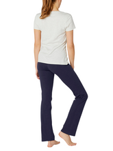 Load image into Gallery viewer, Navy Straight Leg Fitness Cotton Rich Stretchy Waist Leggings