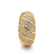 Load image into Gallery viewer, Ladies 18k Gold Plated 4 Rows Cubic Zirconia Thick Band Solid Ring
