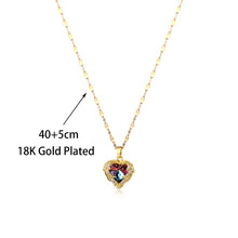 Load image into Gallery viewer, Luxury Gold Zircon Crystal Ocean Heart Pendant & Chain Necklace