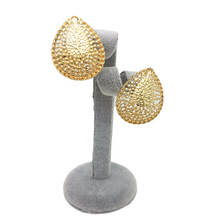 Load image into Gallery viewer, Ladies Gold Cutout Tree Overgilde Oval Pendant Earrings Chain Necklace Set