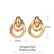 Load image into Gallery viewer, Bold Round Geometric interlock Smooth Stud Earrings