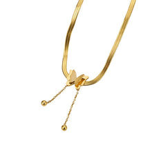 Load image into Gallery viewer, Ladies Butterfly Gold Stainless Steel Blade Snake Chains Choker Necklace