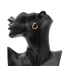 Load image into Gallery viewer, Ladies Heart Shape Cubic Zirconia Hoop Earrings