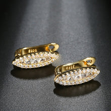 Load image into Gallery viewer, Ladies S925 Gold Silver Eye Shape Crystals Earrings