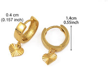 Load image into Gallery viewer, Small Thick Creole Dangling Heart Star Cutout Earrings