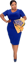 Load image into Gallery viewer, Ladies Women's Yellow & Blue Mother Of The Bride Party Dress & Jacket 2Piece Set