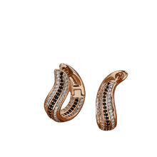 Load image into Gallery viewer, Ladies Rose Gold Curly U Shape Natural Crystals Earrings