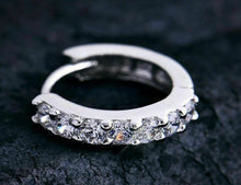 Load image into Gallery viewer, 925 Sterling Silver Small Round Crystal Earrings