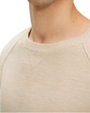 Load image into Gallery viewer, Mens Beige Crew Neck Deco Stitch Cotton Knit Big &Tall Jumper