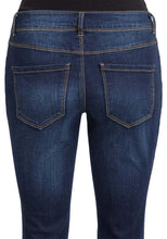 Load image into Gallery viewer, Blue Mid Rise Crinkle Effect Stretchy Bootcut Denim Jeans