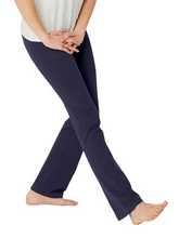 Load image into Gallery viewer, Navy Straight Leg Fitness Cotton Rich Stretchy Waist Leggings