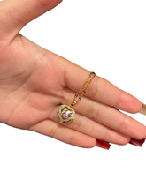 Load image into Gallery viewer, Luxury Gold Zircon Crystal Ocean Heart Pendant & Chain Necklace