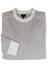 Load image into Gallery viewer, Mens Light Grey Wool Blend Oatmeal Textured Ribbed Crew Neck Warm Jumper

